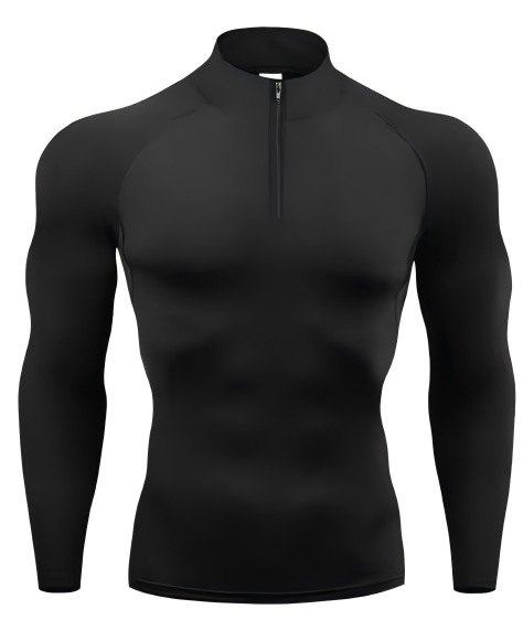 Velocity™ Dry-Tech 1/4 Zip Compression Top - Obsidian Black